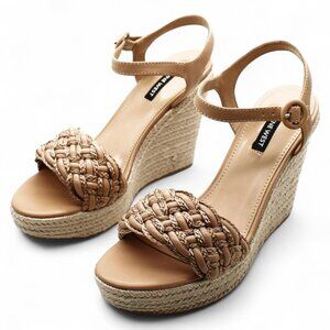 Nine West Womens Ankle Strap Warm Wedge Sandals